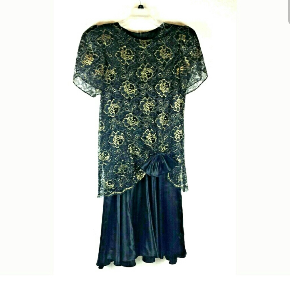 Mother of the bride / groom satin and lace dress